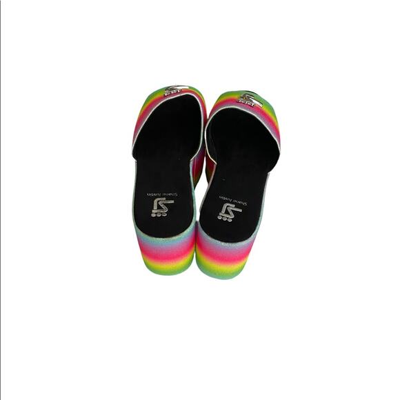 Shane Justin Rainbow Glitter Platform Rave Slides 7 - Picture 7 of 8